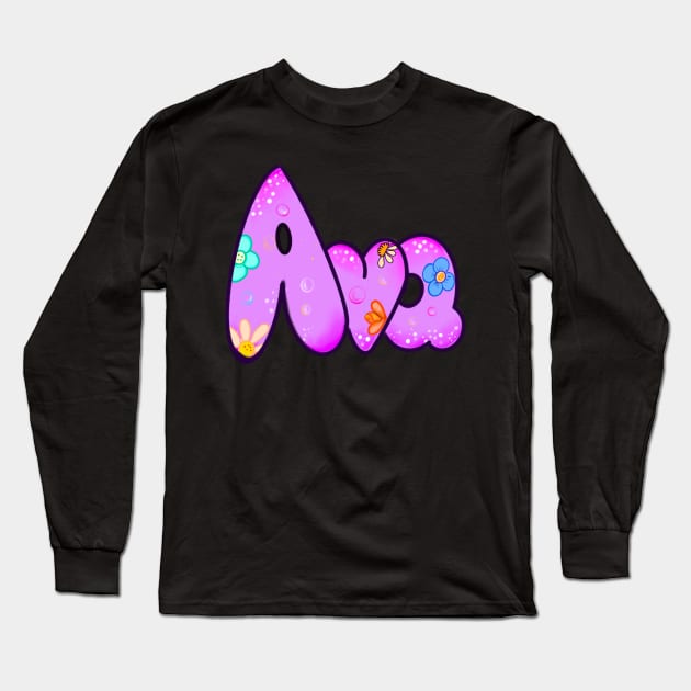 Ava The top 10 best Personalized Custom Name gift ideas for Ava girls and women Long Sleeve T-Shirt by Artonmytee